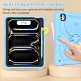 thumbnail image 3 of Elehold for iPad Pro 11 Inch 2024 Case with Kickstand Butterfly Wings Pencil Holder, Heavy Duty Hard Rugged Protective Cover Kids Girls for iPad Pro 11 (M4) 2024,Blue, 3 of 6