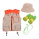 thumbnail image 2 of Explorer Disfraz de disfraces para niños, exploración al aire libre Binoculares de sombreros Juega de rol de vestir para acampar juguete para niños Chaleco naranja, 2 of 10
