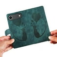 thumbnail image 2 of For IPhone Air 6.5" Cat Patterned Embossed Strong Magnetic Attachment/Closure, Card Slots/Pocket, PU Leather Flip Wallet Case ﻿,Green,For iPhone Air, 2 of 7