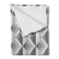 thumbnail image 2 of Grey Soft Flannel Fleece Throw Blanket, Triangles with Parallel Lines in Dark Retro Minimalist Pattern Work of Art Print, Cozy Plush for Indoor and Outdoor Use, 60" x 80", Charcoal Grey, by Ambesonne, 2 of 5