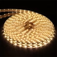 thumbnail image 2 of Tira de luces LED de alta calidad CA 220V 5050SMD 60LEDs/m lámpara blanca cálida Flexible para exteriores cinta LED impermeable con enchufe de alimentación de la UE, 2 of 4