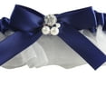 thumbnail image 3 of Bridal Garter with Transparent Tulle Skirt, Pearls and Blue Ribbon, 3 of 4