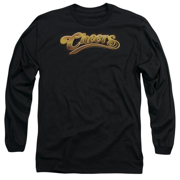 Cheers Cheers Logo Long Sleeve Adult 18/1 T-Shirt Black