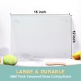 thumbnail image 3 of VASUHOME Tempered Glass Cutting Board for Kitchen (12x16), Long Lasting Clear Glass Cutting Board for Countertop - Scratch, Heat, and Shatter Resistant - Easy to Clean, 3 of 7
