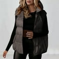 thumbnail image 2 of jtjvou Plus Size Puffer Vest Women Lightweight Hooded Quilted Sleeveless Jackets Winter Zipper Down Gilet Warm Waistcoat Black XL, 2 of 6