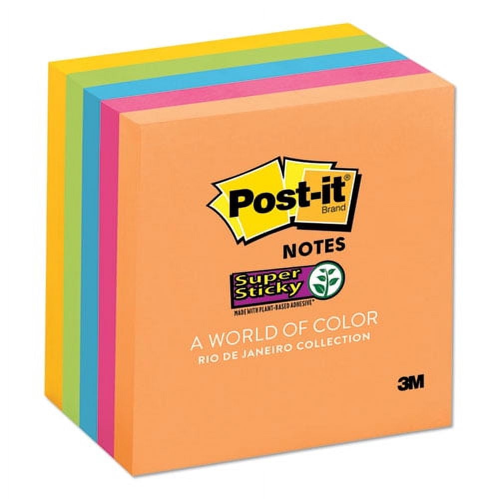Pads in Energy Boost Collection Colors, 3" x 3", 90 Sheets/Pad, 5 Pads/Pack | Bundle of 10 Packs