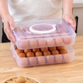 thumbnail image 2 of HEJULIK Egg Holder for Refrigerator, 2-Layers 48 Deviled Egg Tray with Lid Egg Carrier Box Dispenser Container with Handle for Eggs 48 Count, 2 of 7