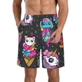 thumbnail image 1 of Balery Cat Icecream Traje de Baño Estilo Hawaiano para Hombre, Shorts de Secado Rápido con Bolsillos-Medium, 1 of 6