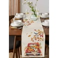 thumbnail image 4 of Thanksgiving Truck Table Runner 72 Inches, Fall Pumpkins Autumn Leaves Vintage Bed Runner Dresser Scarves Tabletop for Indoor Outdoor Parties/Ceremony/Banquet, 13" x 72", 4 of 8