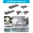 thumbnail image 3 of FHVIT Aluminum Chaise Lounge Chair Outdoor, Foldable Assemble-Free Patio Lounge Chair with 5 Adjustable Backrest for Poolside Beach Lawn 2 Set with Table Beige, 3 of 11