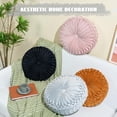 thumbnail image 4 of Round Throw Pillow 14.9inch Soft Round Floor Pillow Handmade Pleats Round Pillow Cushion for Couch Velvet Decorative Throw Pillow for Sofa Bed Living Room, 4 of 8