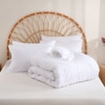 thumbnail image 7 of Sheet&Joy Comforter Full Size Set with Sheets White - 7 Pieces Bed in a Bag Full Chevron Tufted Complete Bedding Sets with Comforter, Sheets, Pillowcases & Shams, 7 of 7