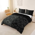 thumbnail image 3 of Homewish Gothic Skull Duvet Cover Queen,Victorian Damask Queen Bedding,Gray Black,Halloween Comforter Cover,Black Reversible,3pcs,1 Duvet Cover and 2 Pillowcases, 3 of 6