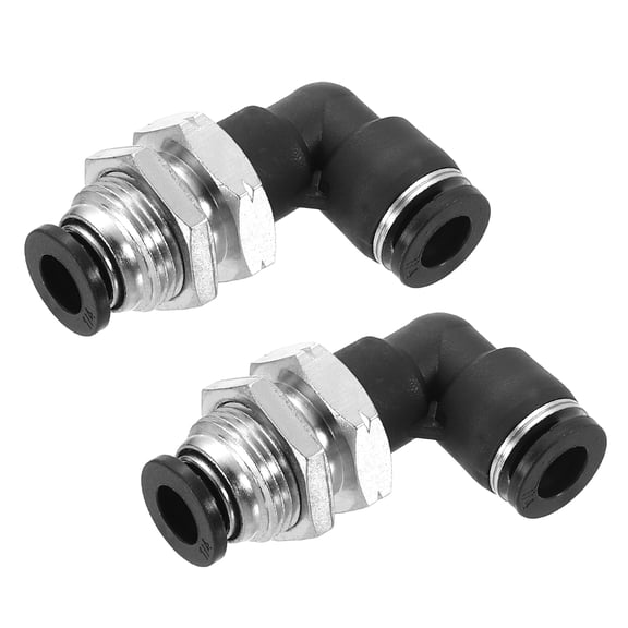 2Pack Push to Connect Fittings, 1/4"x1/4" 90 Degree Elbow Pneumatic Connector