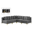 thumbnail image 3 of Meridian Furniture Tremblay Grey Velvet Modular Sectional, 3 of 14