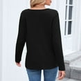 thumbnail image 5 of EDFBUYKRS Women's Long Sleeve Blouse Lace Knit Loose Casual Tops L, 5 of 6