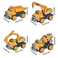 thumbnail image 3 of Qocolhg 4 Pcs Construction Toys for 2 3 4 5 Years Old Boys Girls, Sandbox Excavator Toy Construction Truck Toys Vehicles Dump Crane Cement Mixer Truck, Model Building Toys Car Christmas Birthday Gift, 3 of 9