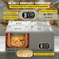 thumbnail image 4 of KFFKFF 110V Commercial Food Warmer 4x1/4GN, 4-Pan Stainless Steel Bain Marie 24 Qt Capacity,1500W Steam Table 15cm/6inch Deep,Temp. Control 86-185?? Electric Soup Warmer with Lids & 2 Ladles, 4 of 9