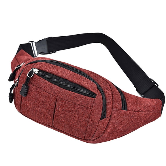 MUSOIE Fanny Pack for Women Men Crossbody Belt Bag with 4-Zipper Pockets Adjustable Waist Bag Pack