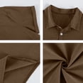 thumbnail image 6 of Qwertyu Mens Polo Shirts Short Sleeve Linen Shirt Summer Button Vacation Beach Shirt Casual Collared Shirts Lightweight Tops Coffee 3XL, 6 of 8