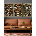 thumbnail image 4 of SHENIFY Vintage Colorful Flower Wall Art 16x24in3pcs Natural Framed Bohemain Retro Floral Wall Hanging Decor Farmhouse Rustic Botanical Pictures Wall Decor, 4 of 5