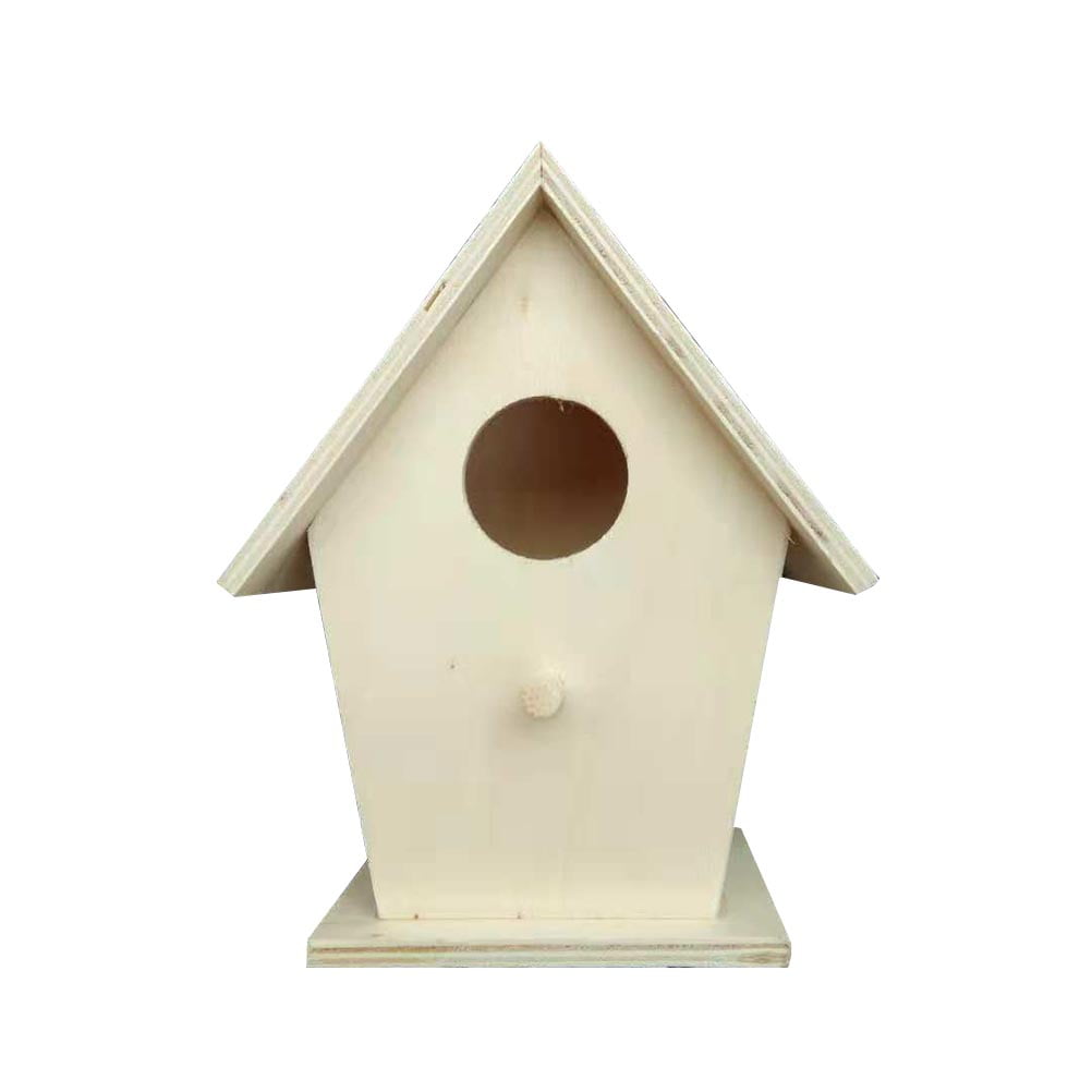 Hytrove Wood Birds Nest Box Light Yellow Garden Birdhouse Attracts Birds Outdoors