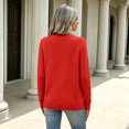 thumbnail image 4 of Womens Crew Neck Knit Sweater Long Sleeve Solid Color Casual Pullover Top, 4 of 8
