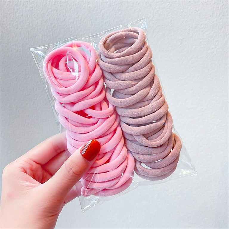 Woxinda 1/8 Rubber Bands Ponytail Elastic Bands Thin Candy-colored Hair Tie Mori Female Tie Head Rope Seamless High Elastic Hair Rope 50 Packs, Men's