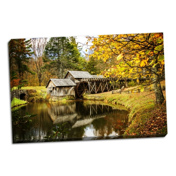Gango Home Decor Mabry Mill I by Alan Hausenflock (Ready to Hang); One 36x24in Hand-Stretched Canvas