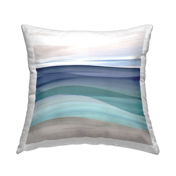 Stupell Industries Abstract Beach Scenery Square Decorative Printed Throw Pillow, 18 x 18