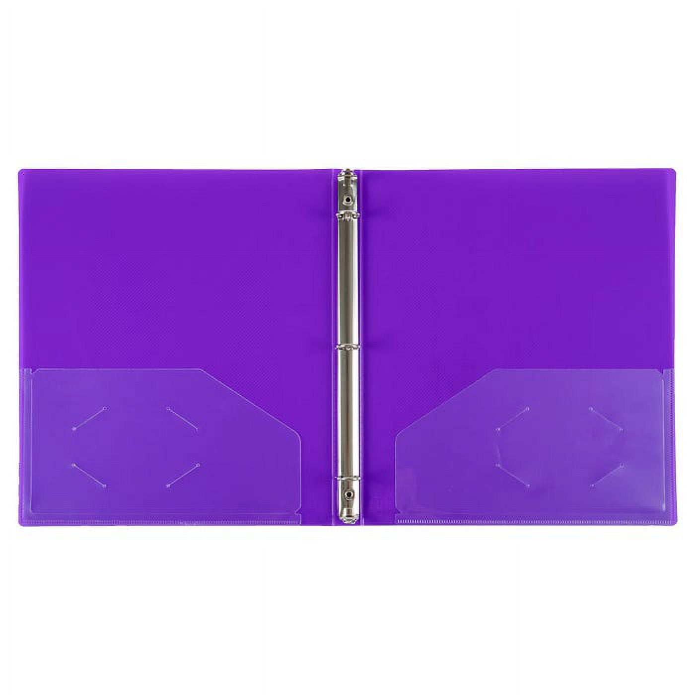 JAM Paper Plastic Binder, 11.5 x 10.25 x 1/2 in, Purple, 1 Pack