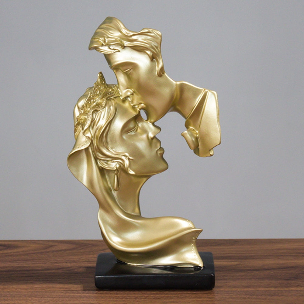 Kiss Couple Lovers Statue Resin Figurine Handicraft Ornaments for Home 