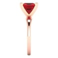 thumbnail image 3 of 2.5 ctw Solitaire Anniversary Ring for Women | Princess Cut Simulated Ruby | Hyperallergenic Solid 18K Rose Gold, 3 of 5