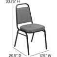 thumbnail image 2 of CRXX Trapezoidal Back Banquet Stack Chair, 2.5" Seat - Gray Fabric/Silver Vein Frame, 2 of 10