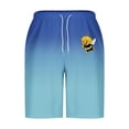thumbnail image 4 of Sentmoon Mens Golf Shorts Breathable Summer Straight High Waist Running Shorts Drawstring Bee Print Gradient Color Basketball Shorts Side Pockets 2025 Athleisure for Leisure Wear Blue XXXXL, 4 of 5