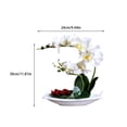 thumbnail image 4 of Naiovety Orquídeas artificiales, flores falsas, plantas en maceta, juego de bonsái, ramo de flores de imitación vivo para boda, cocina, Hotel Decoración Blanco, 4 of 6