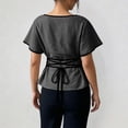thumbnail image 5 of Cinched Waist Tops for Women Summer Short Sleeve Boat Neck Dressy Casual Blouse Going out Tops Brunch Outfits, 5 of 7