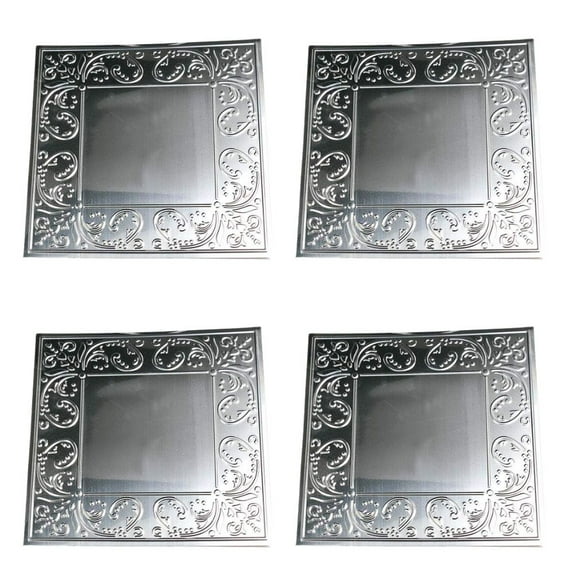 4pc Galvanized Tin Ceiling Tile Set - for Rustic and Vintage Decor - Factory Direct Craft