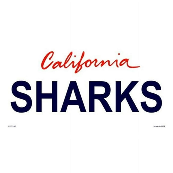 LP-2280 California State Background License Plates- Sharks