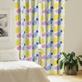 thumbnail image 2 of Ambesonne Abstract Window Curtains, Colorful Whimsical Art, Each 28" W x 63" L, Yellow Dark Violet and White, 2 of 4