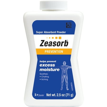 Zeasorb Super Absorbent Powder Prevention stops excessive moisture, 2.5 Ounce (Best Moisture Absorbing Powder)