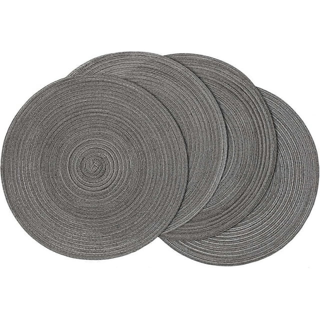 Round Braided Placemats Set of 6 Washable 15 inch Round Placemats Kitchen Table Place Mats Round Table Mats