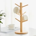 thumbnail image 6 of Bamboo Coffee Mug Tree,Mug Rack, Coffee Cup Holder for Countertop, Wooden Coffee Cup Holder Stand, Coffee Mug Holder with 6 Hooks, 6 of 8