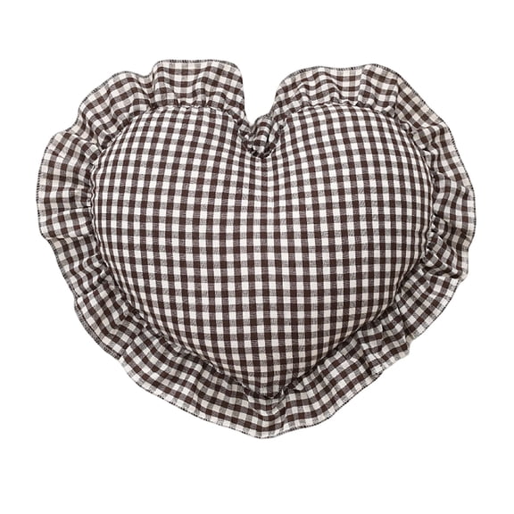 Heart-Shaped Gingham Throw Pillow, for Bed, Sofa, Office and Trips