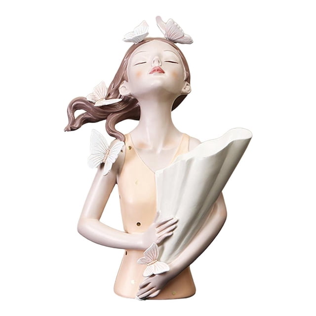 Estatua de mariposa de resina Baoblaze ramo de adornos para niña 31x15 cm