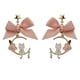 thumbnail image 1 of Pendientes pequeños con lazo rosa y flores, para mujer, 1 of 8