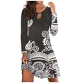 thumbnail image 2 of Dyegold for Women Casual Summer Fall Fashion 2023 - Beach Dresses for Women Casual Long Sleeve Sundress Knee Length Midi Dress Boho Floral Vacation Tank Dress Clearance Sale, 2 of 5