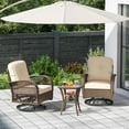 thumbnail image 4 of Costway 3 PCS Patio Swivel Rocker Set Gliding Bistro Furniture Set with Tempered Glass Table Beige, 4 of 9