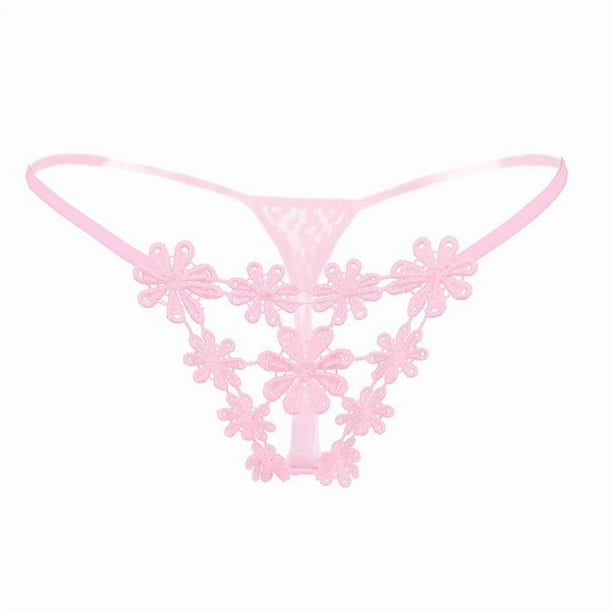 Tangas con bordado floral, bragas de cintura baja con huecos, lencería y ropa interior sexy para mujer