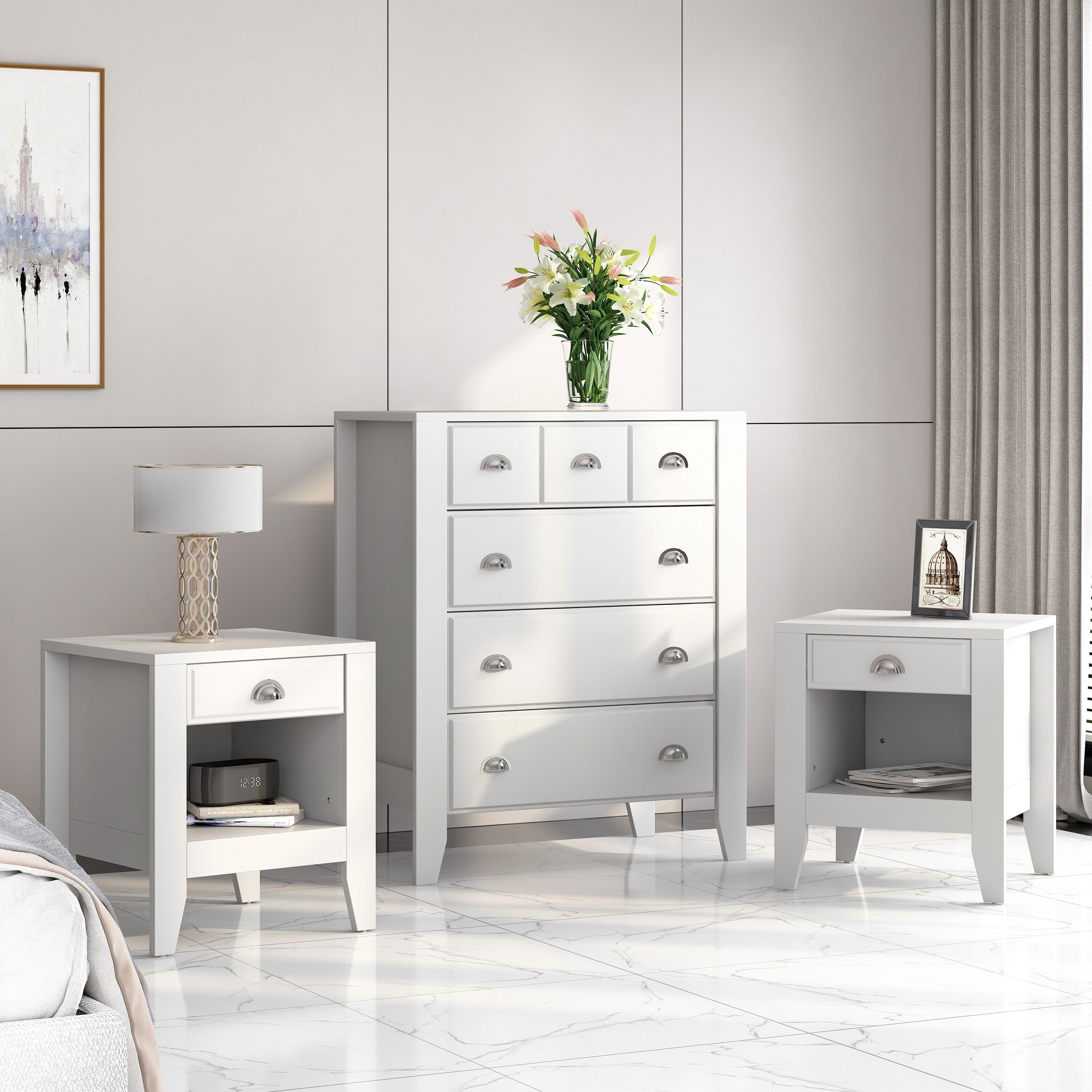 Christopher Knight Home Foisy Faux Wood 3 Piece Dresser and Nightstand